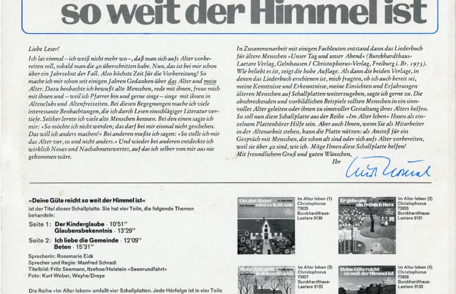 Deine Güte reicht so weit wie der Himmel (Reihe: Kurt Rommel - Im Alter leben)