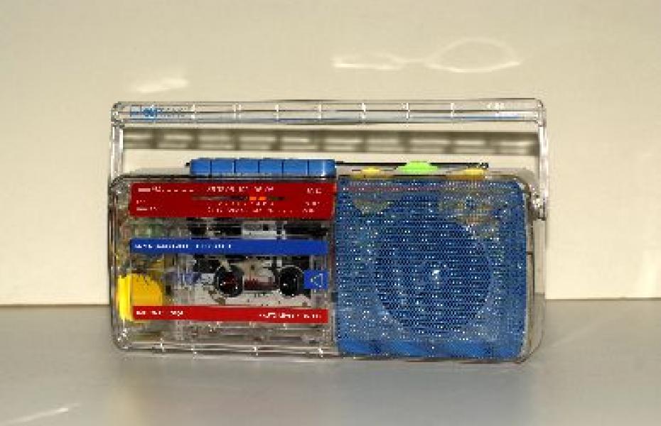 Transparent AM/FM Radio Cassette Recorder